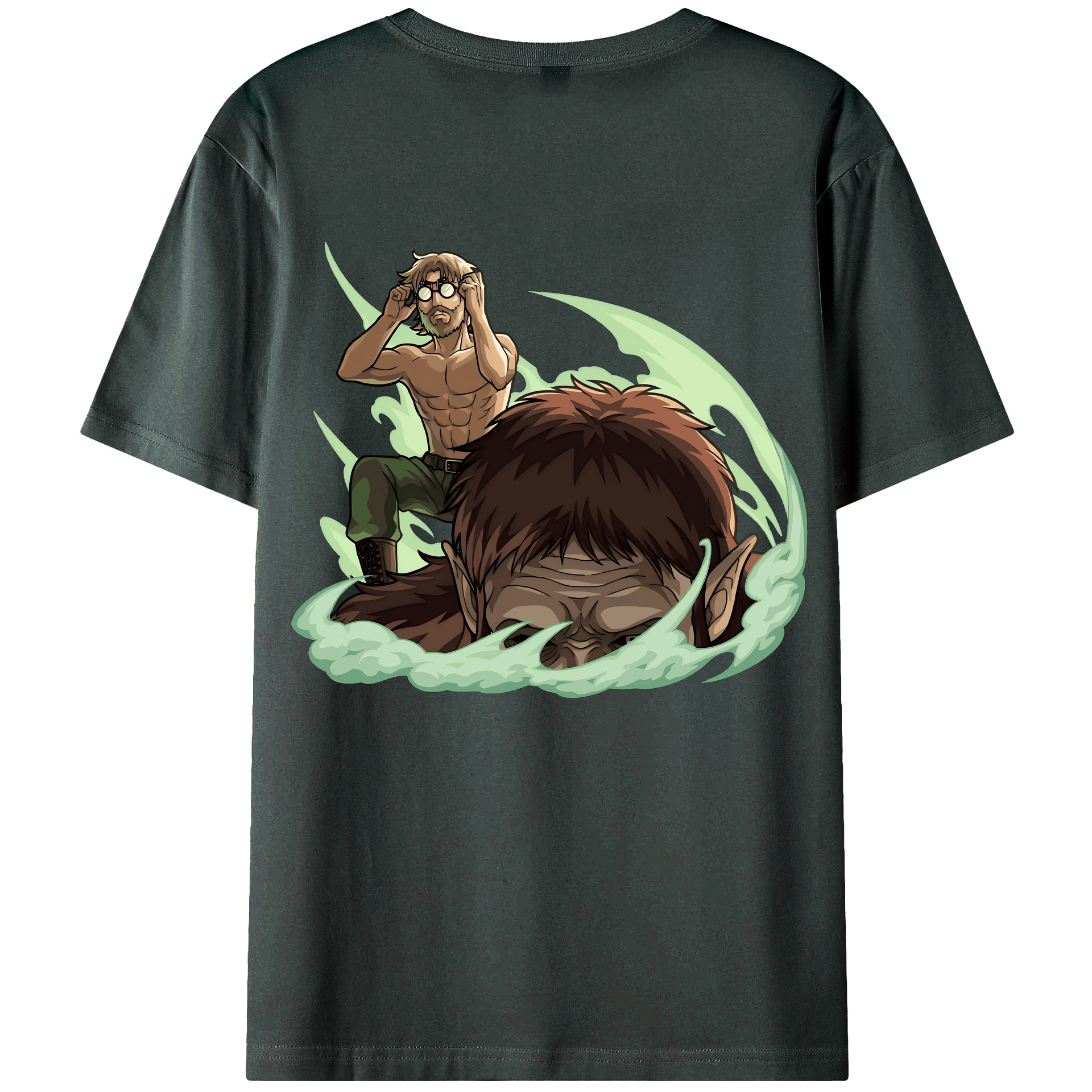 （画像用） 進撃の巨人 Attack on Titan 綿100％ メンズ半袖Tシャツ（バックプリント） 通気性